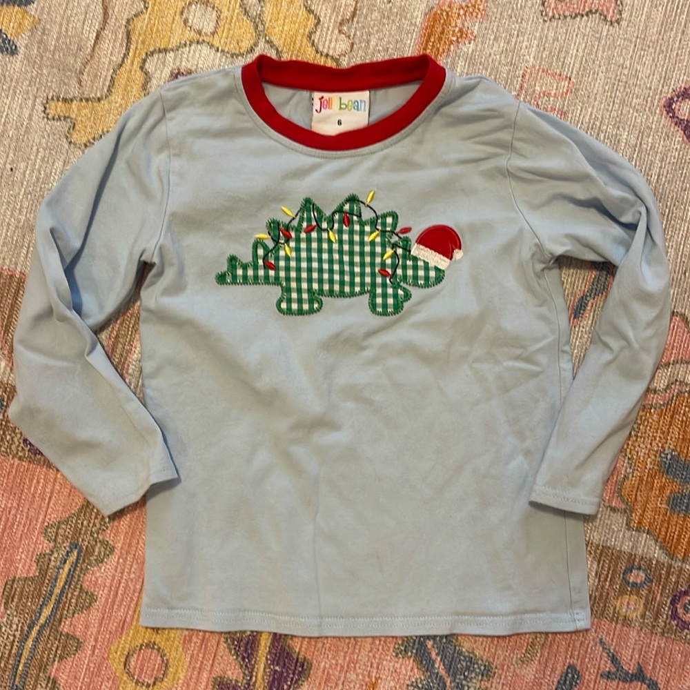 Jellybean Boys Knit top - Christmas dinosaur - size 6